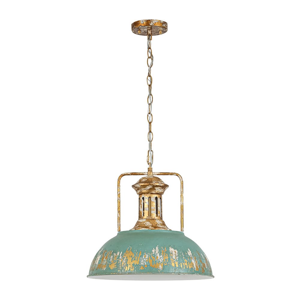 Pendant lamp with a metal dome shade