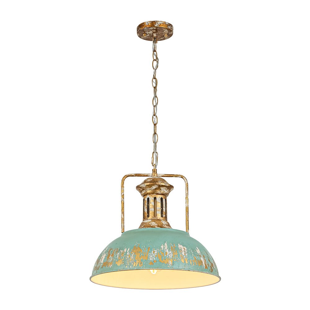 Pendant lamp with a metal dome shade