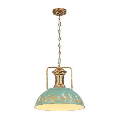 Pendant lamp with a metal dome shade
