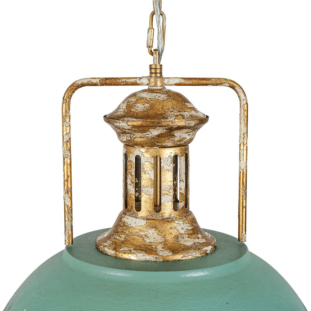 Pendant lamp with a metal dome shade