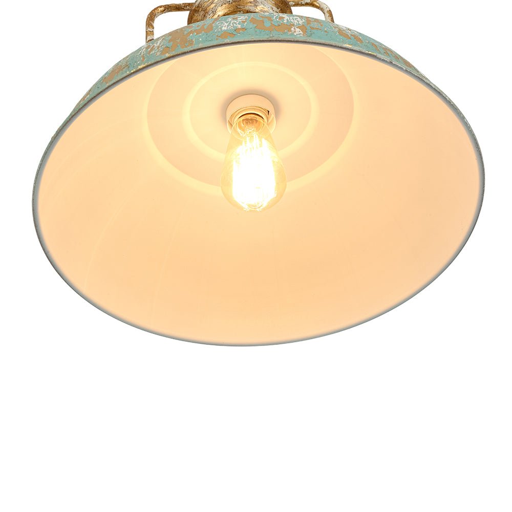 Pendant lamp with a metal dome shade