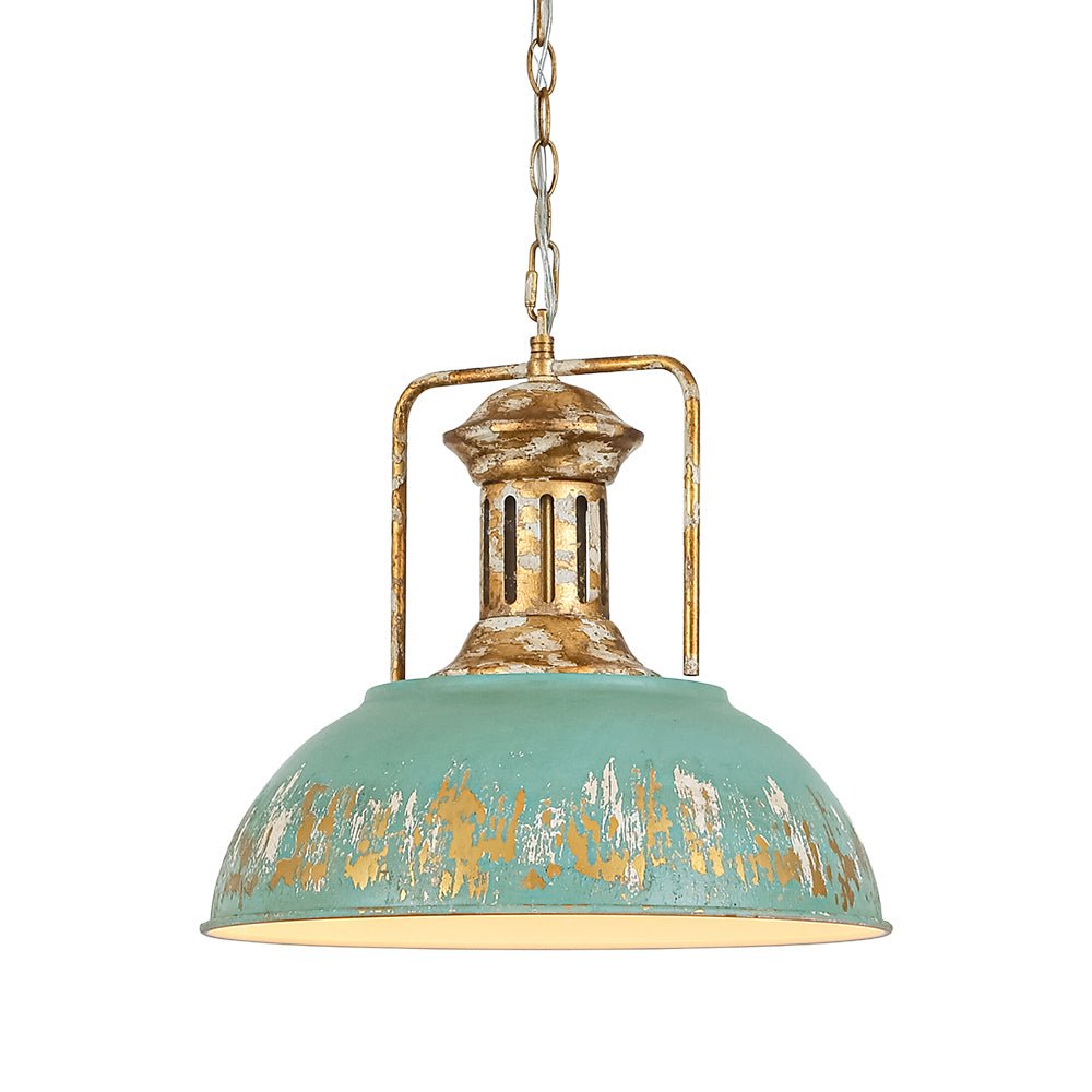 Pendant lamp with a metal dome shade