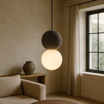 Double globe pendant lamp
