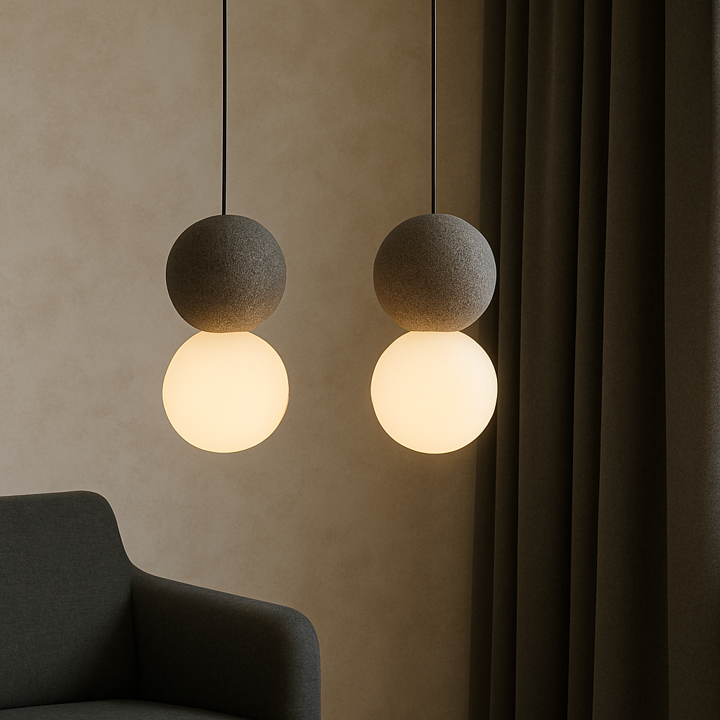 Double globe pendant lamp