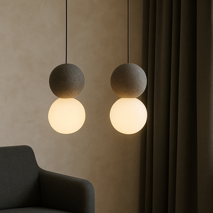 Double globe pendant lamp