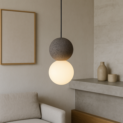 Double globe pendant lamp