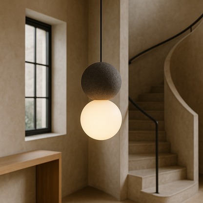 Double globe pendant lamp