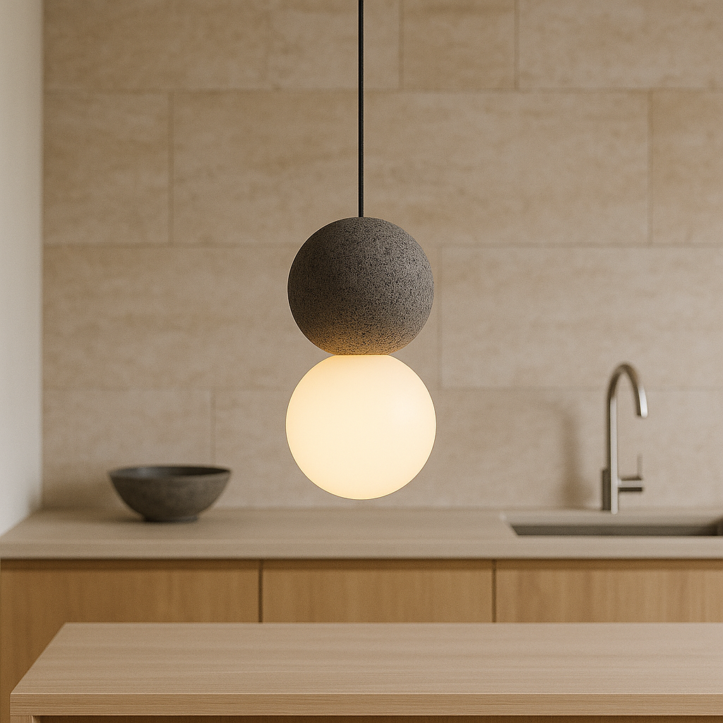 Double globe pendant lamp