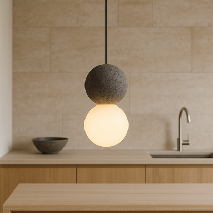 Double globe pendant lamp