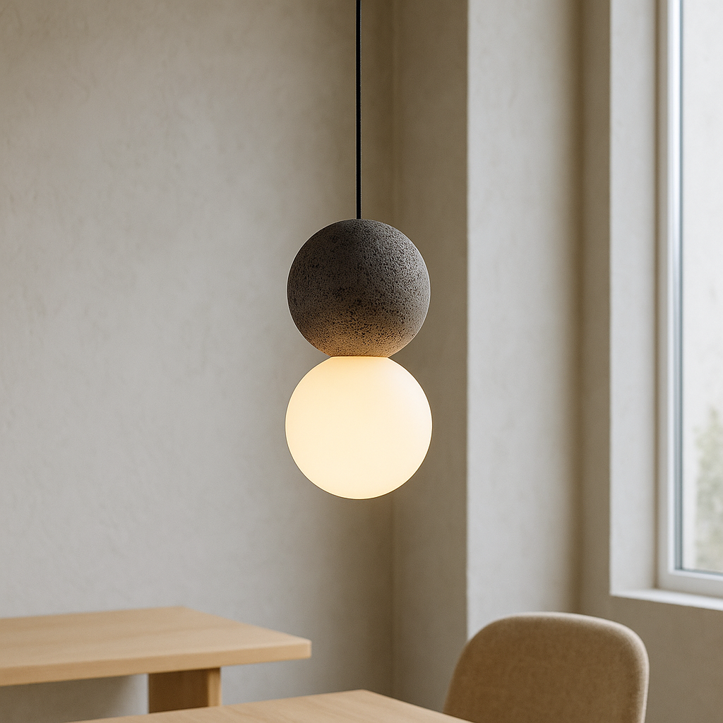 Double globe pendant lamp