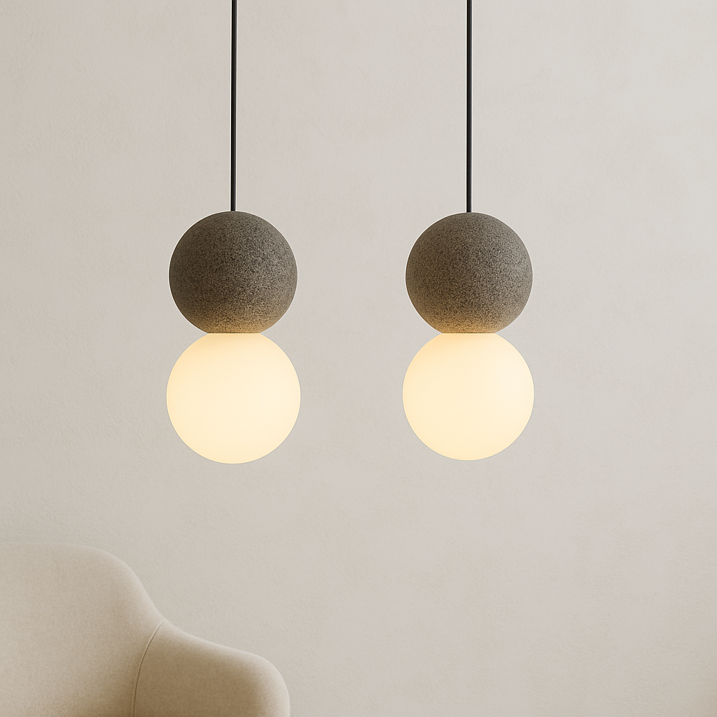 Double globe pendant lamp