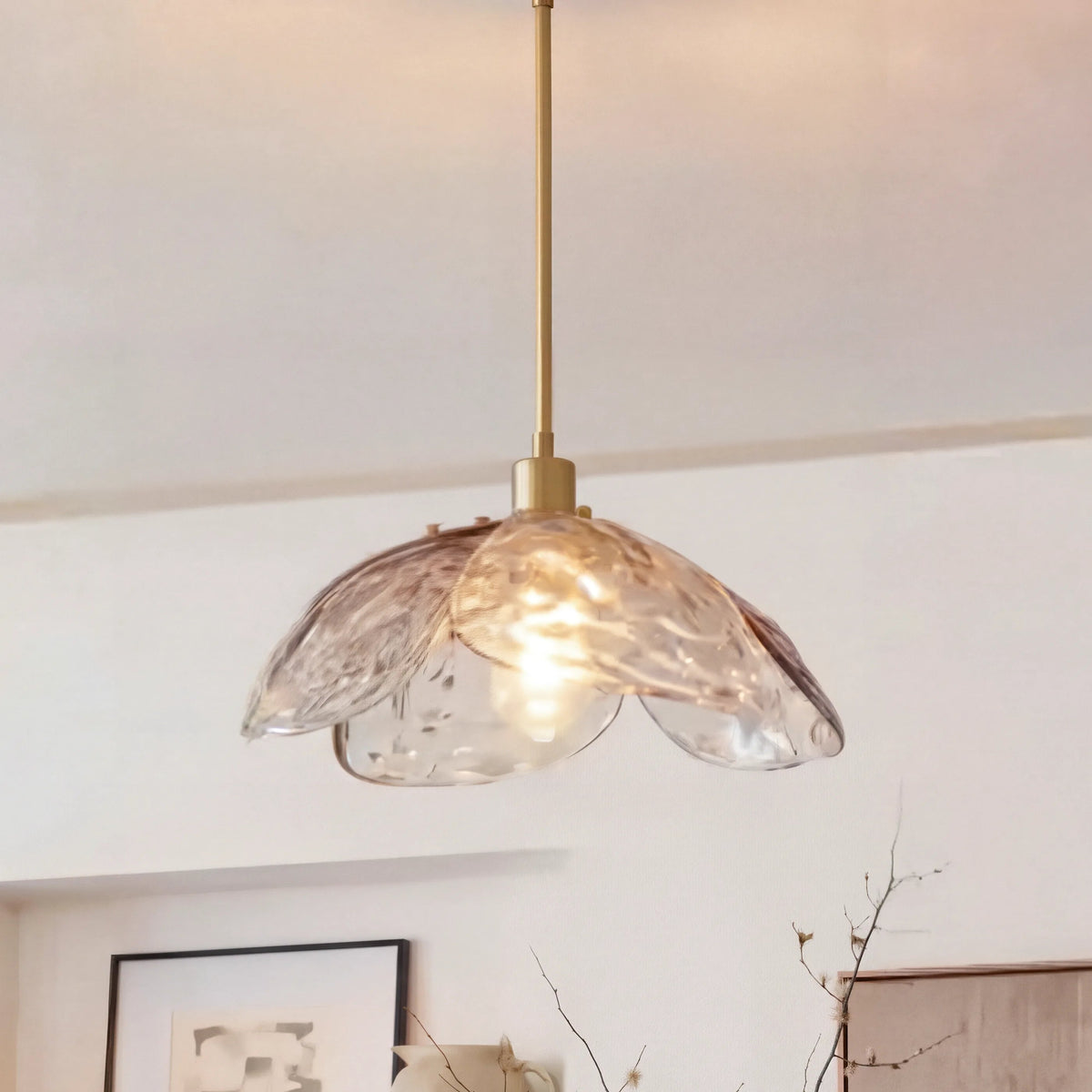Lampa wisząca kwiatowy klosz