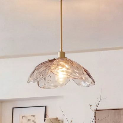 Lampa wisząca kwiatowy klosz
