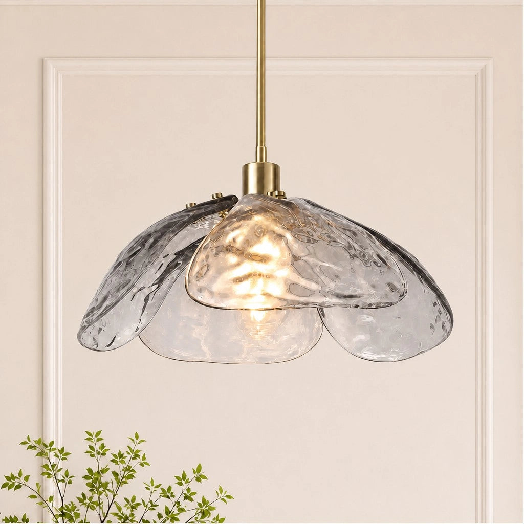 Lampa wisząca kwiatowy klosz