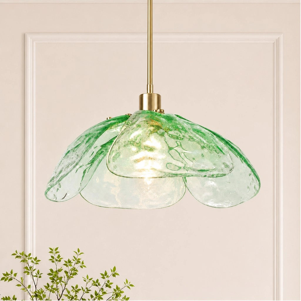 Lampa wisząca kwiatowy klosz