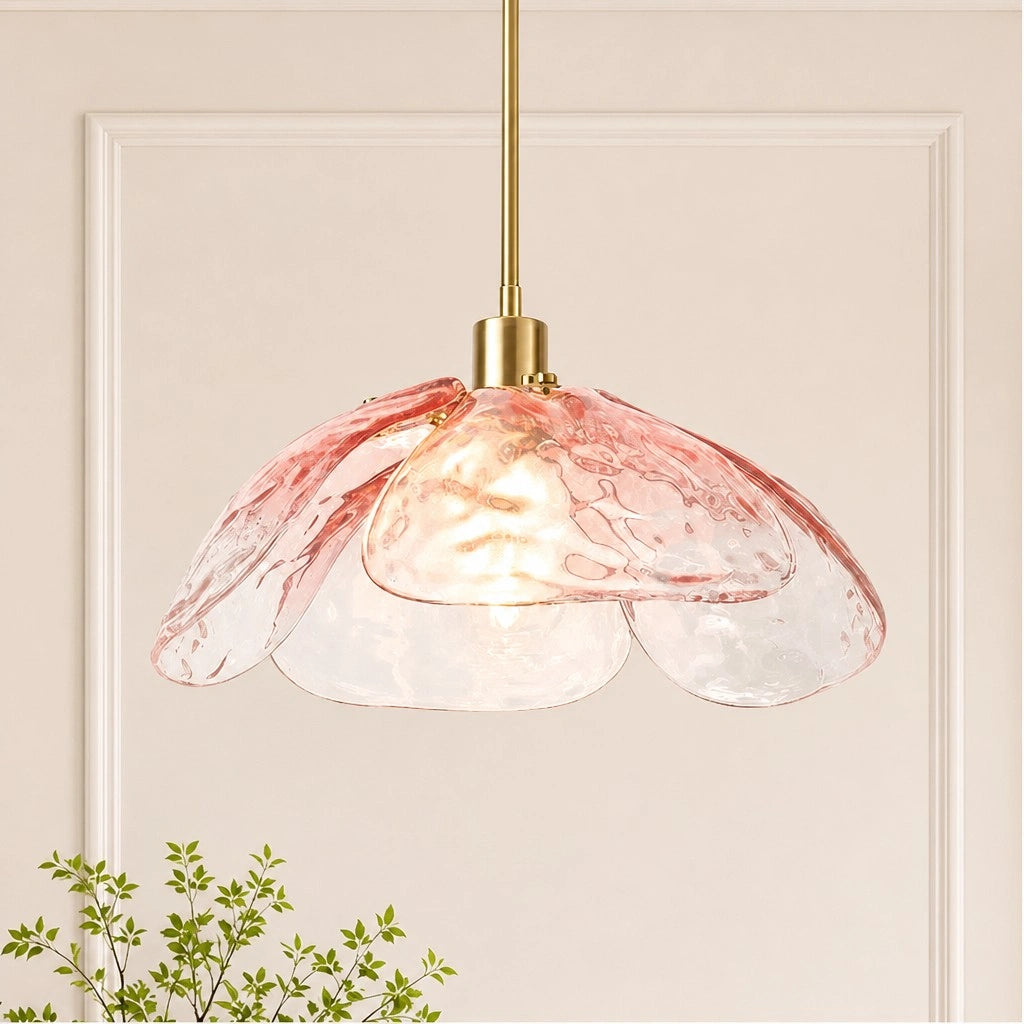 Lampa wisząca kwiatowy klosz