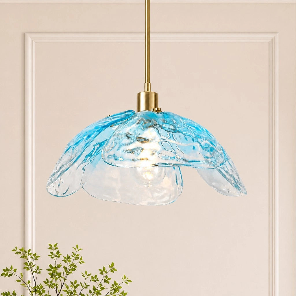 Lampa wisząca kwiatowy klosz