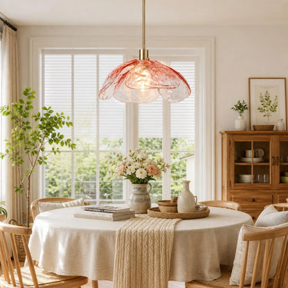 Lampa wisząca kwiatowy klosz