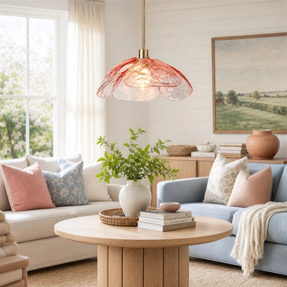 Lampa wisząca kwiatowy klosz
