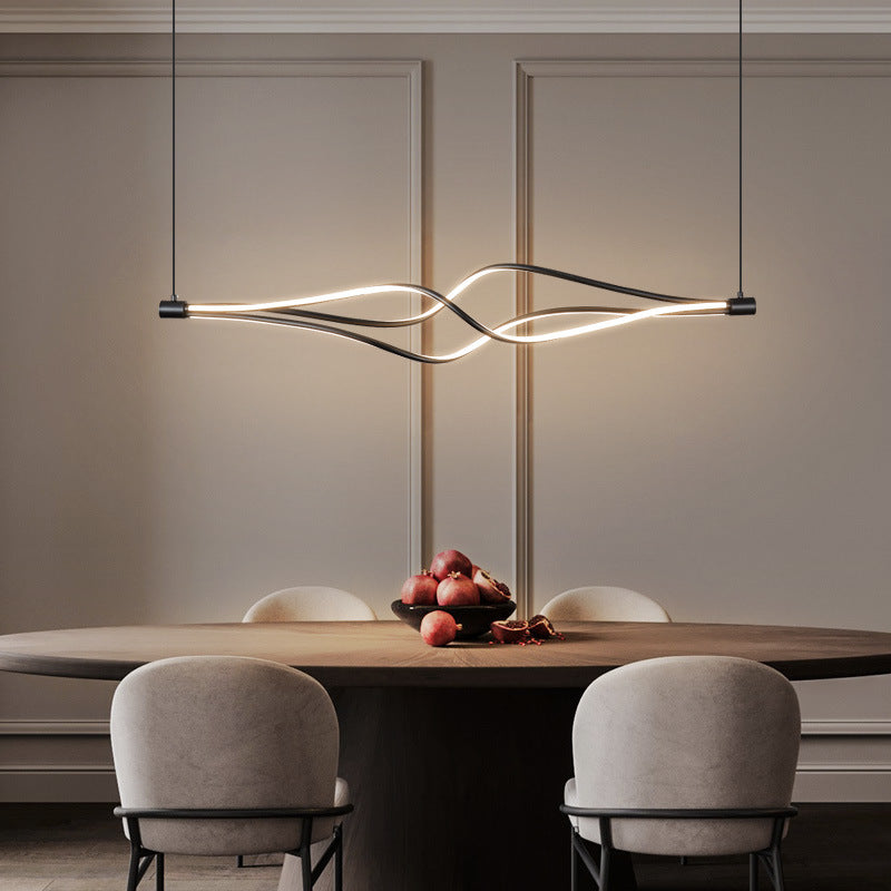 Wavy LED pendant lamp