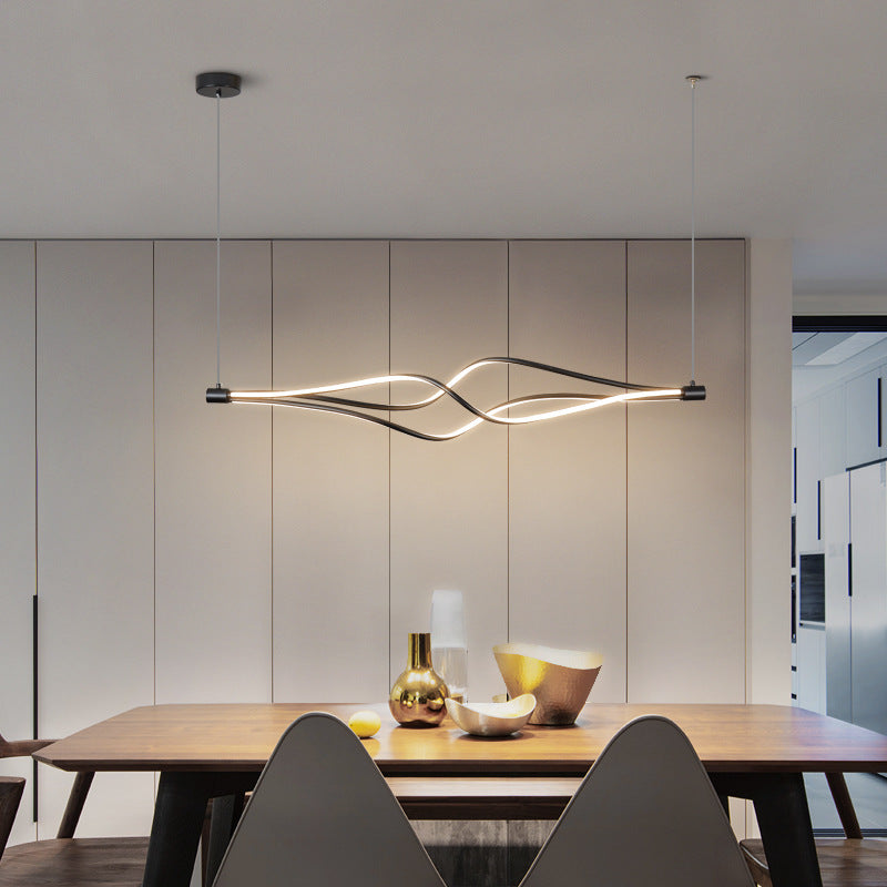 Wavy LED pendant lamp