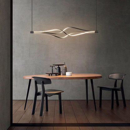 Wavy LED pendant lamp