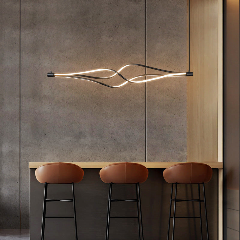 Wavy LED pendant lamp