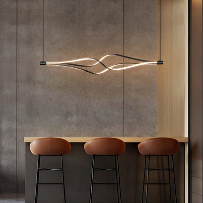 Wavy LED pendant lamp