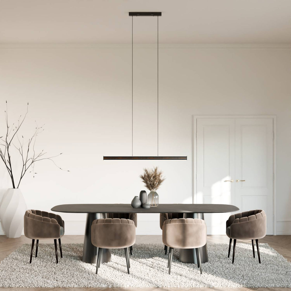 Linear LED pendant light