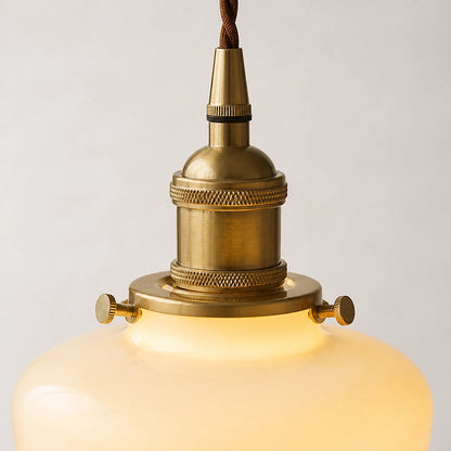 Milk glass pendant lamp
