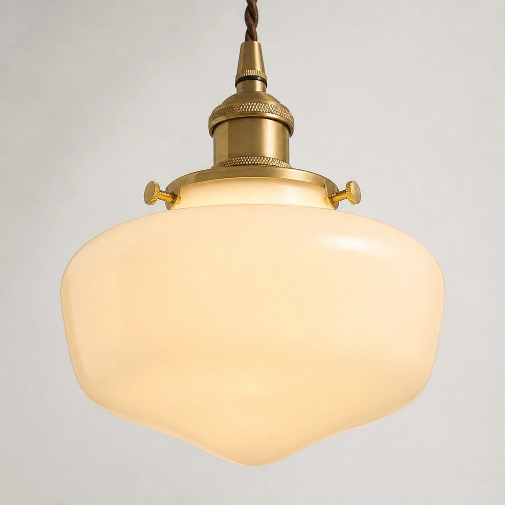 Milk glass pendant lamp