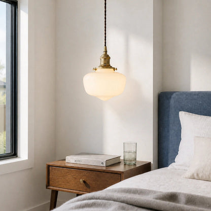 Milk glass pendant lamp