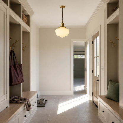 Milk glass pendant lamp