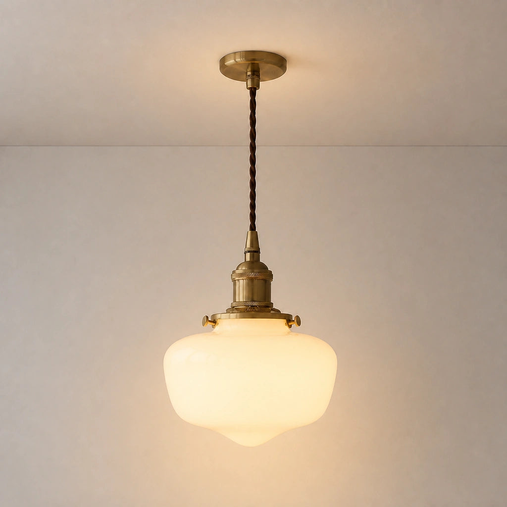 Milk glass pendant lamp