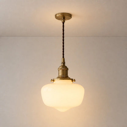 Milk glass pendant lamp