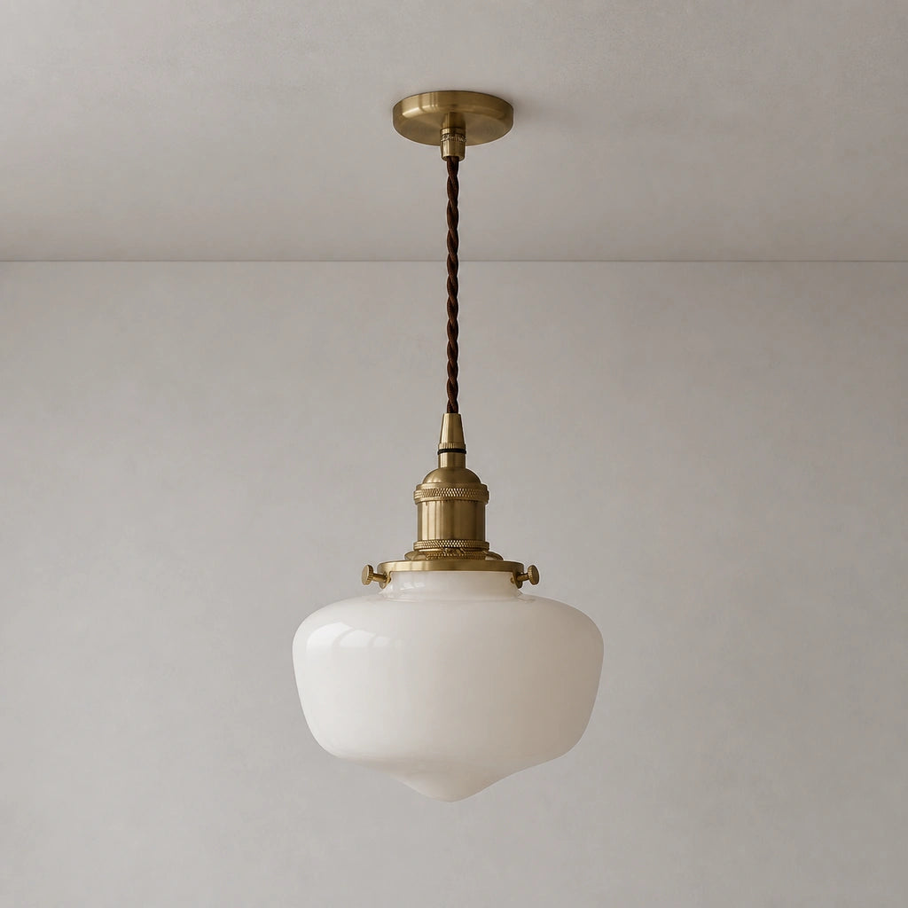 Milk glass pendant lamp