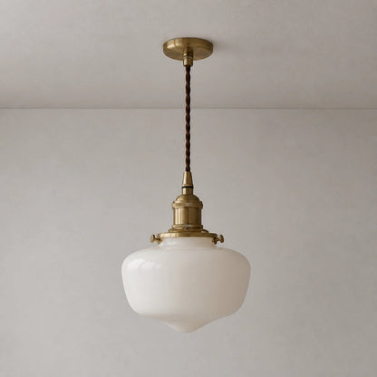 Milk glass pendant lamp