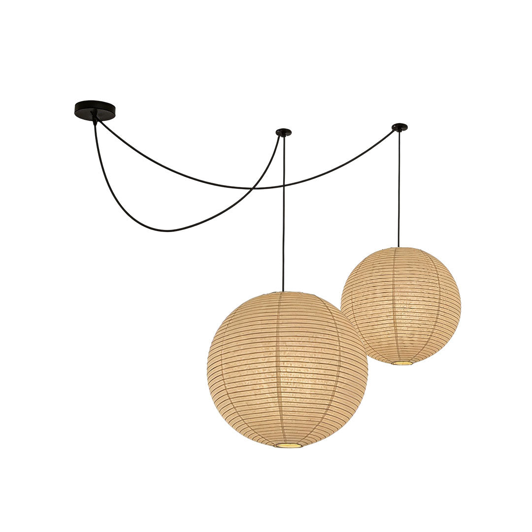 Paper sphere pendant lamp