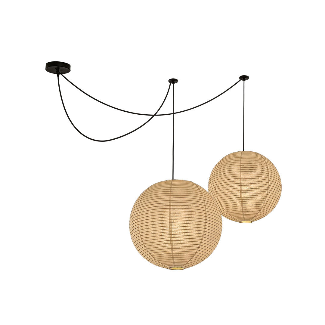 Paper sphere pendant lamp