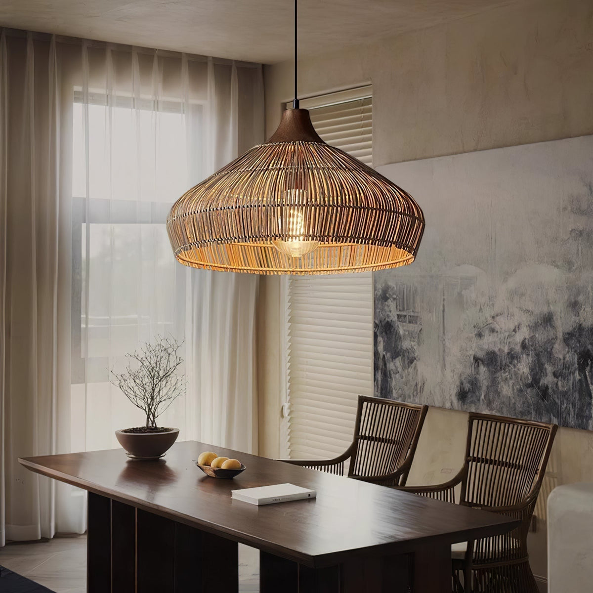 Rattan pendant lamp