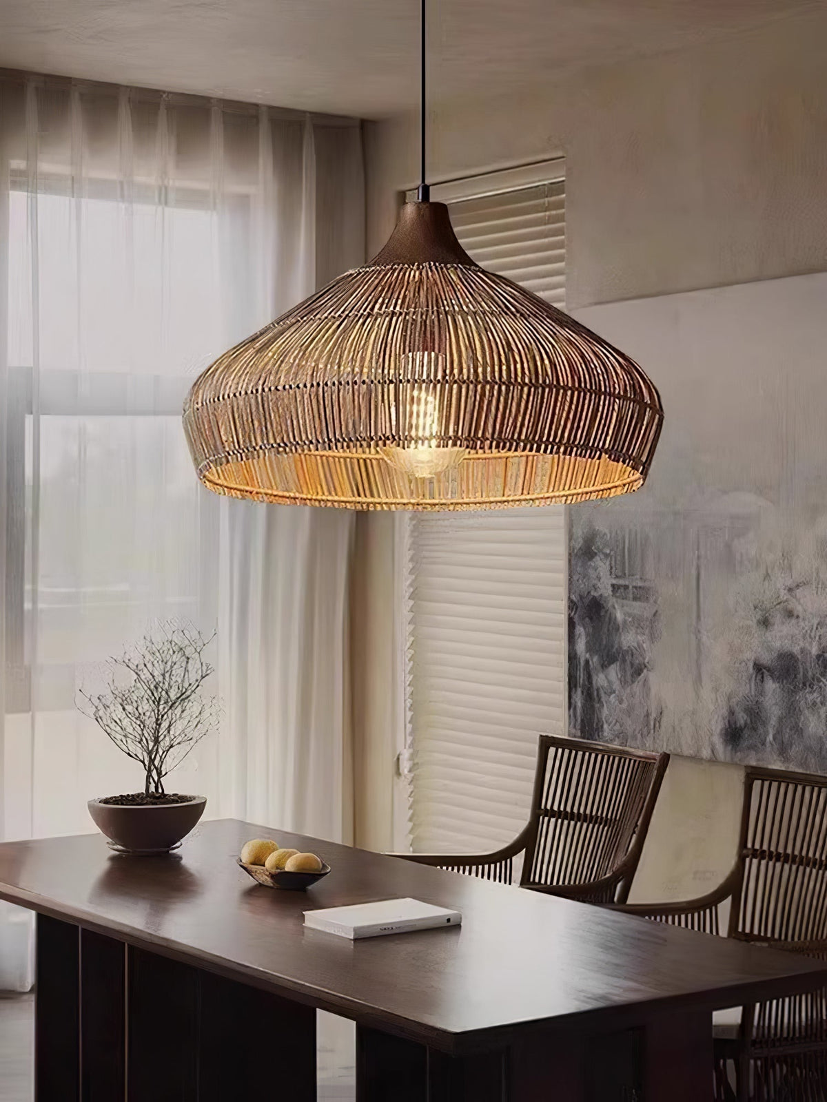 Rattan pendant lamp