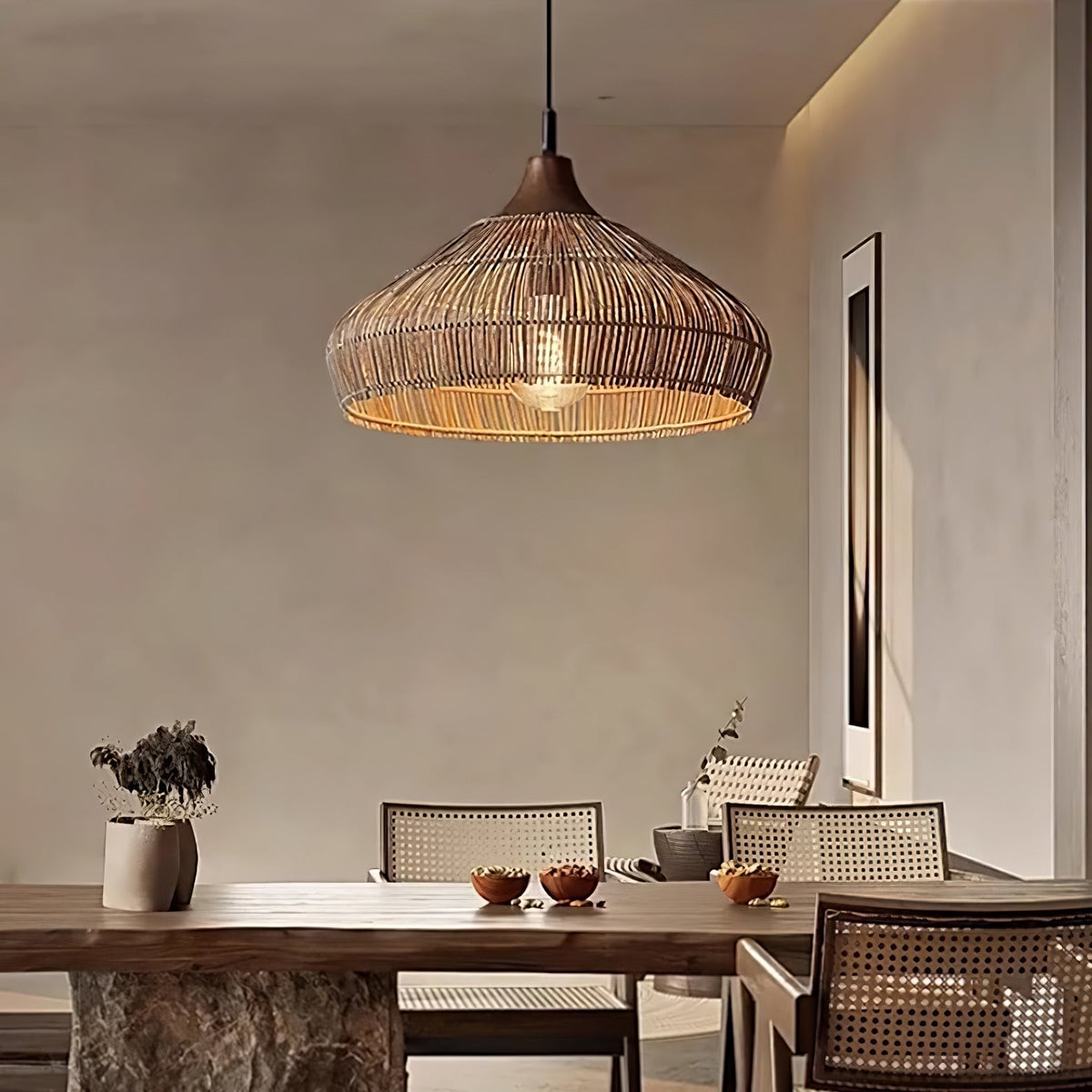 Rattan pendant lamp