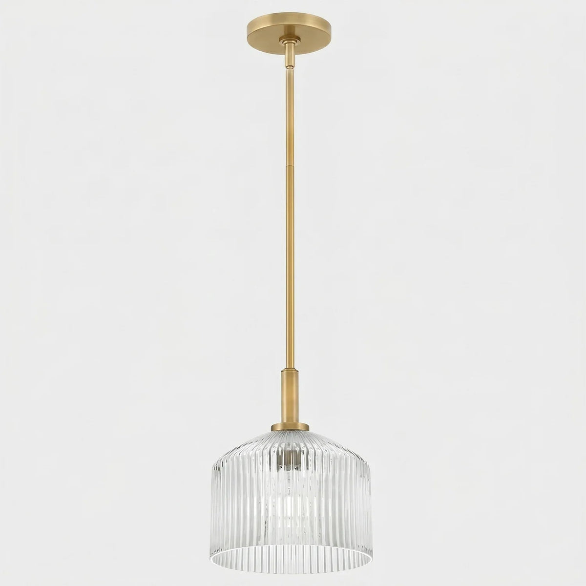 Lampe suspendue en verre cannelé
