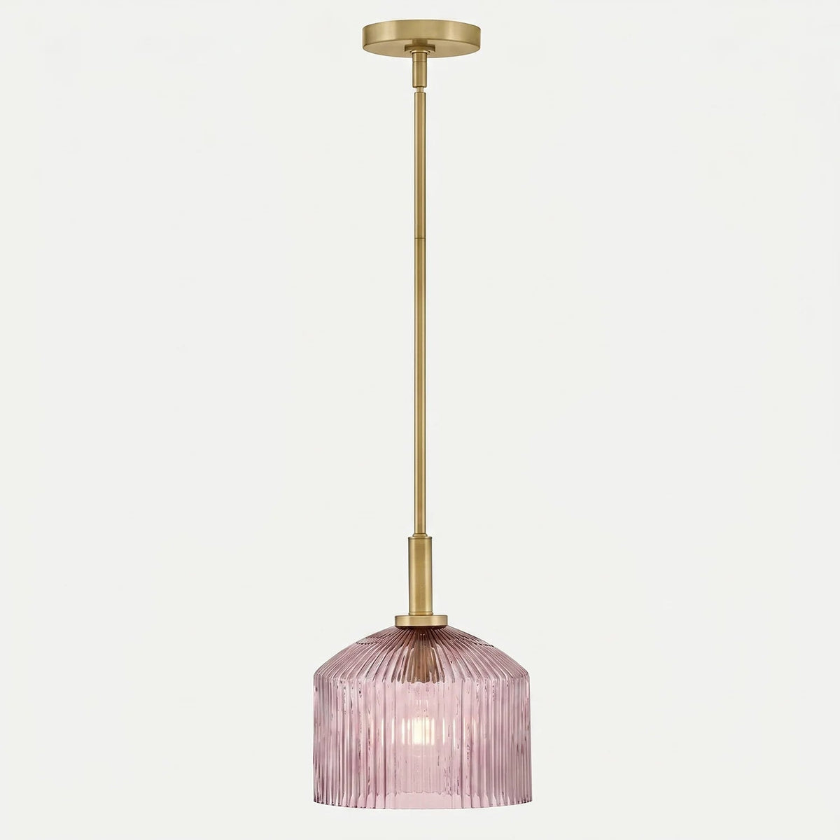 Lampe suspendue en verre cannelé