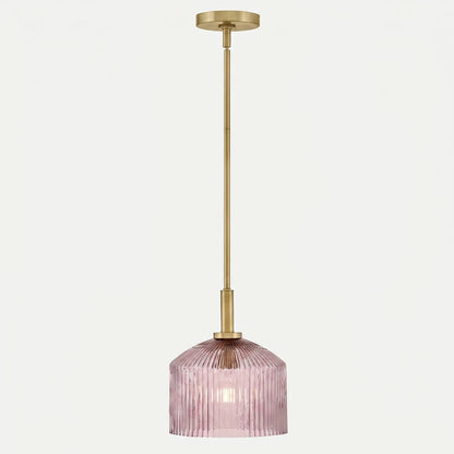 Lampe suspendue en verre cannelé