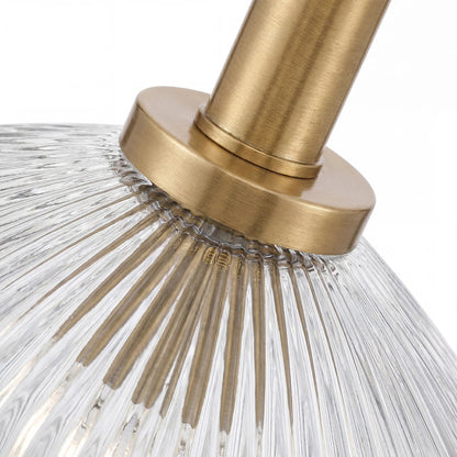 Lampe suspendue en verre cannelé
