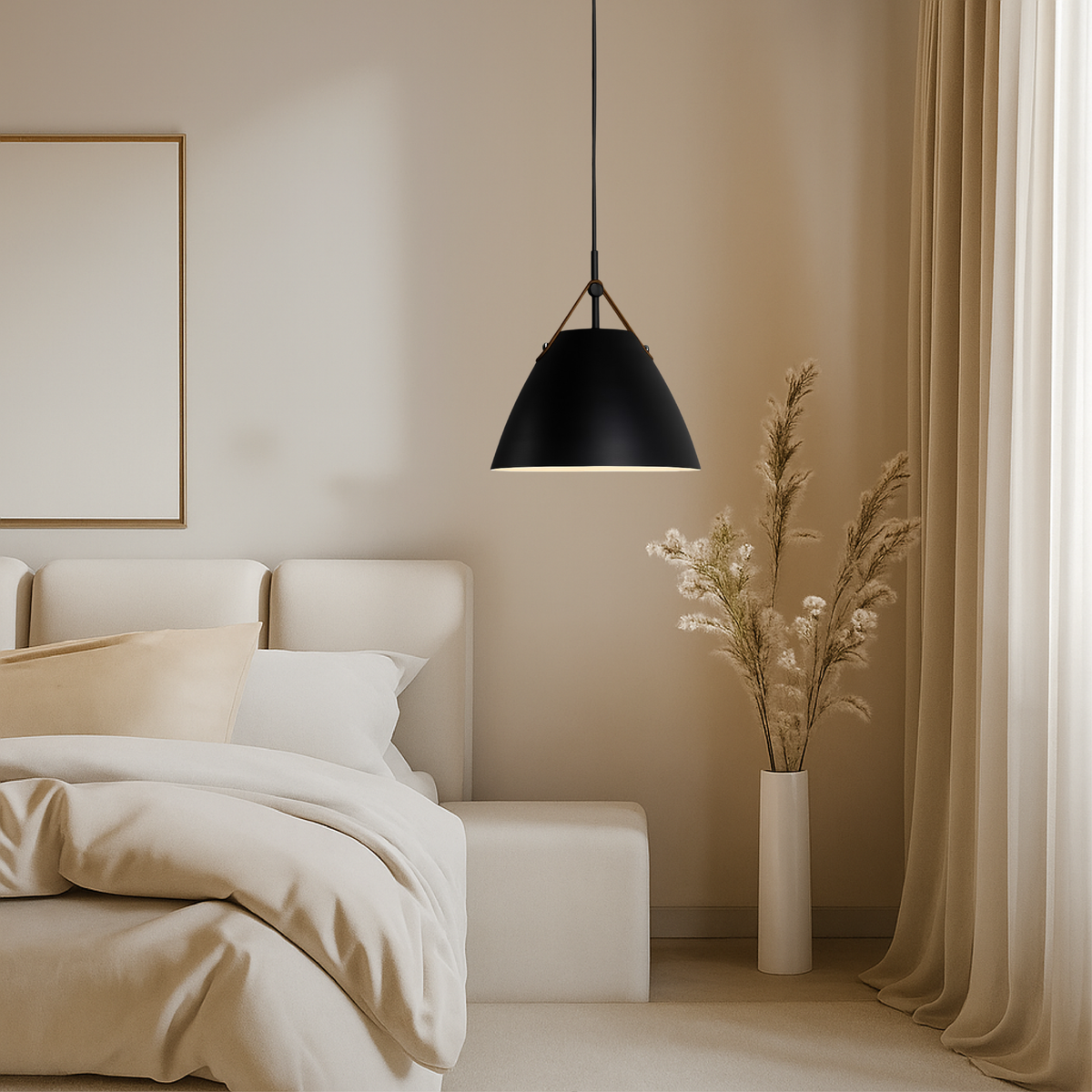Lampa wisząca stożkowy klosz