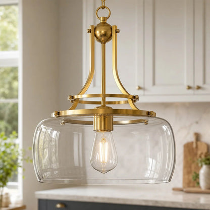 Glass pendant light