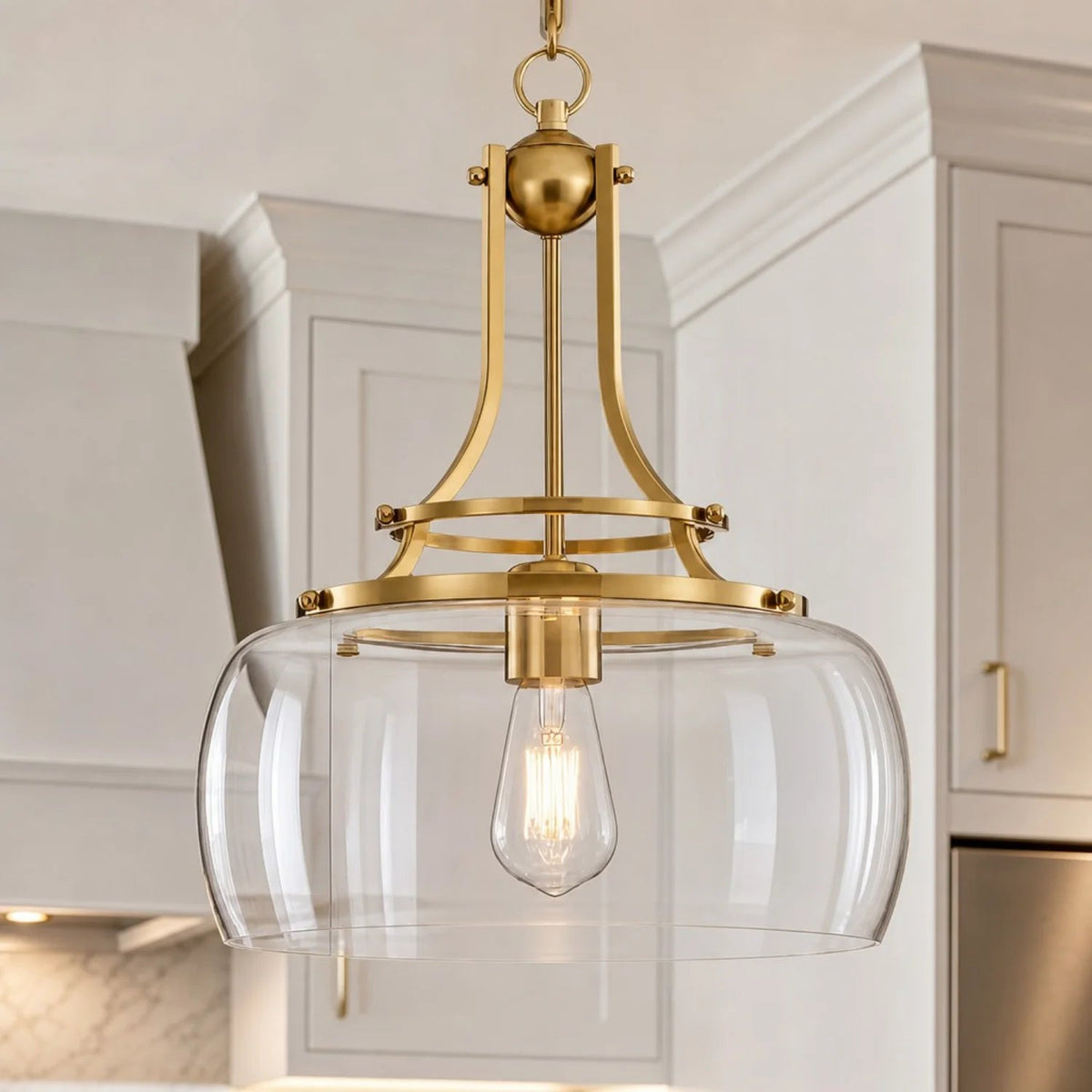 Glass pendant light