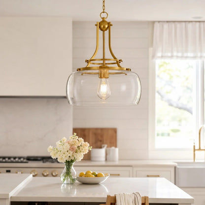 Glass pendant light
